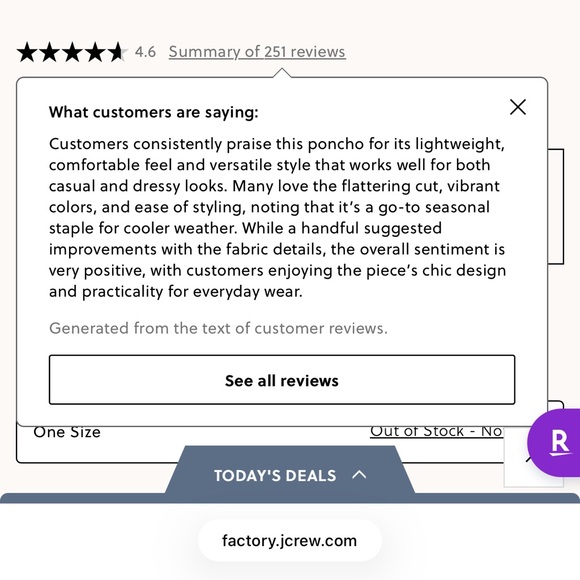 NWT J. Crew Cotton-Blend Triangle Sweater Poncho - Tyrol/OS - Picture 10 of 10